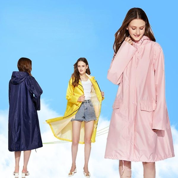 

raincoats long women men raincoat waterproof windproof hooded light hiking rain coat ponchos jacket cloak regenjacke gear dk50rc