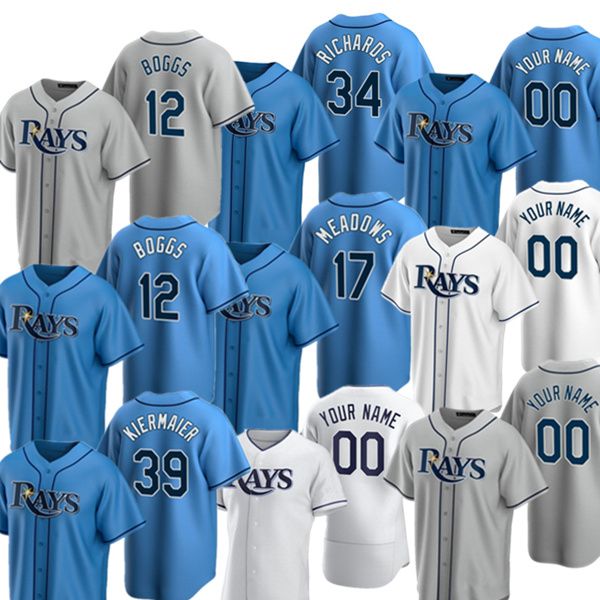 

2021 rays kevin kiermaier jersey 12 wade boggs 56 randy arozarena 20 tyler glasnow 18 joey wendle 16 kevin cash choi baseball jerseys, Blue;black