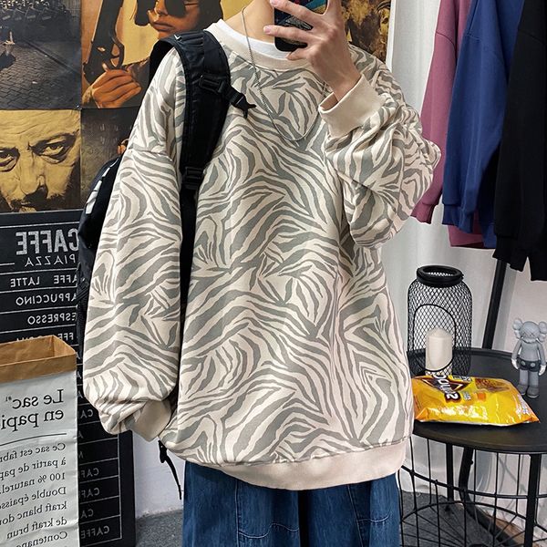 

new sping sweatshirts harajuku maze printed men oversized hoodies 2021 korean man casual loose pullovers 6h4d, Black
