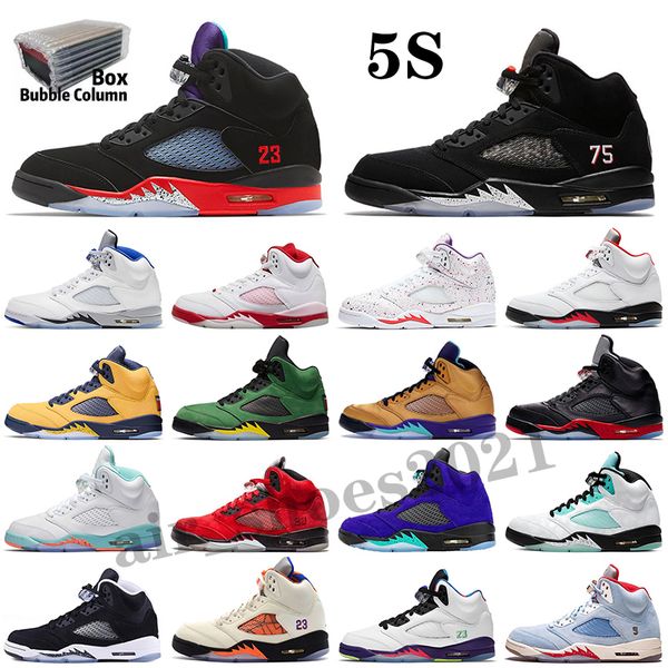 

5 easter concord unc 6 mens basketball shoes 5s racer blue bluebird raging bull electric green bordeaux gold hoops red oreo dmp men sports s, White;red