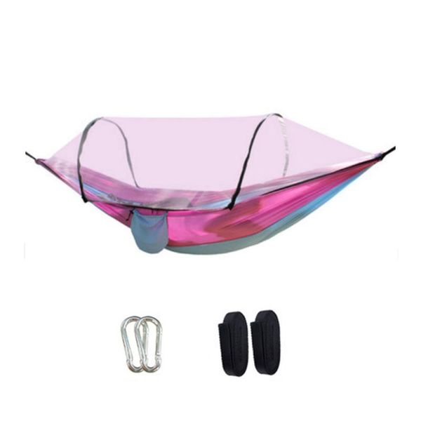 

camp furniture hanging bed hunting sleeping swing 1-2 person outdoor camping with mosquito net portable hammock high strength parachute fabr