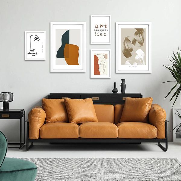 

paintings wall art abstract lady's connection diagram picture canvas painting nordic poster print living room home decoration