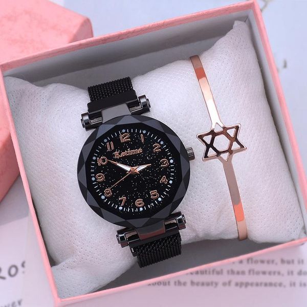 

wristwatches selling magnet women's watch with luminous quartz, Slivery;brown