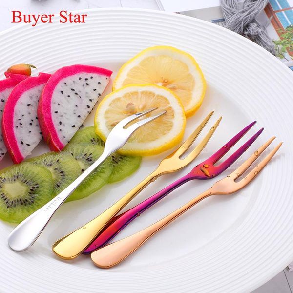 

forks 4pcs fruit 304 stainless steel salad fork golden cutlery set metel cake gold snail dessert