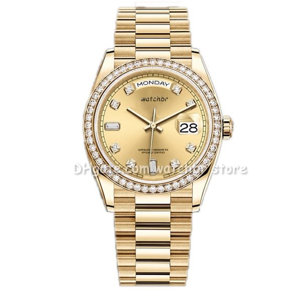 

watchbr-u1 aaa 41mm 36mm mechanical automatic wristwatches diamond mens date watch lady women waterproof luminous watches., Slivery;brown
