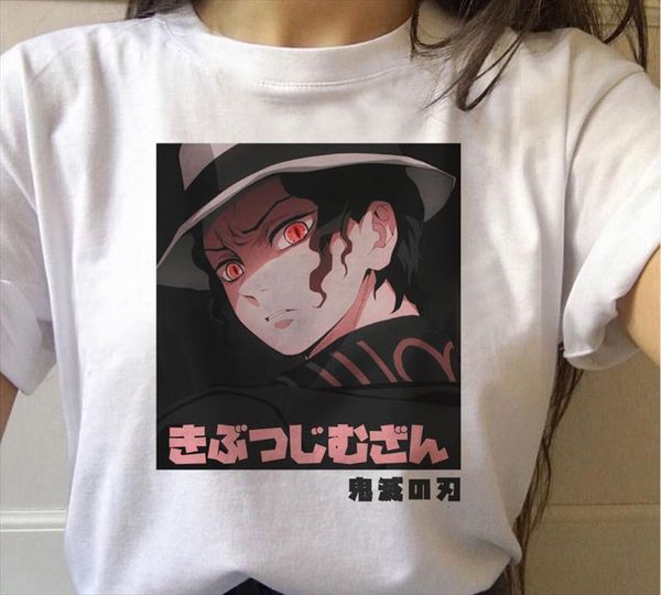 

kimetsu men graphic tees t shirts japanese anime short sleeve white casual harajuku clothing mujer camisetas, White;black