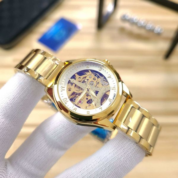 

new three needle series automatic mechanical watch fashion men's watch role watch steel watchband luxury style dial, Slivery;brown