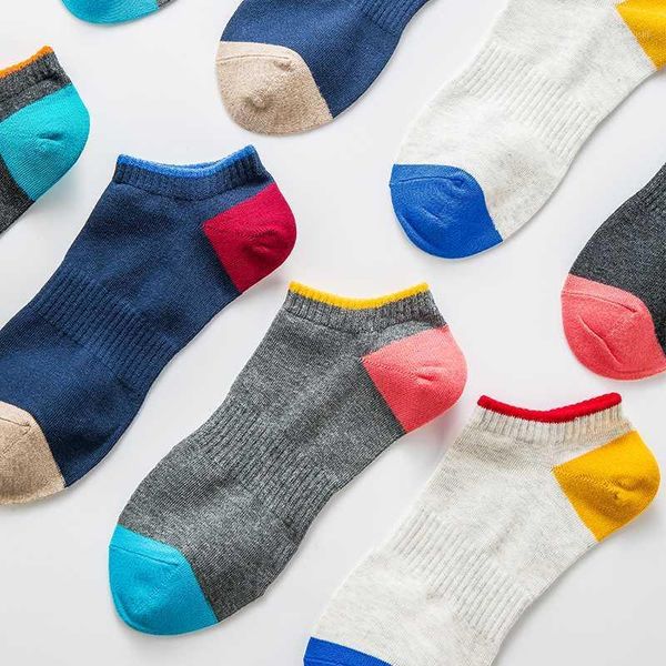 

men's socks 4pairs/lot cotton men breathable summer anti-bacteria no show boat casual short for male langsha, Black