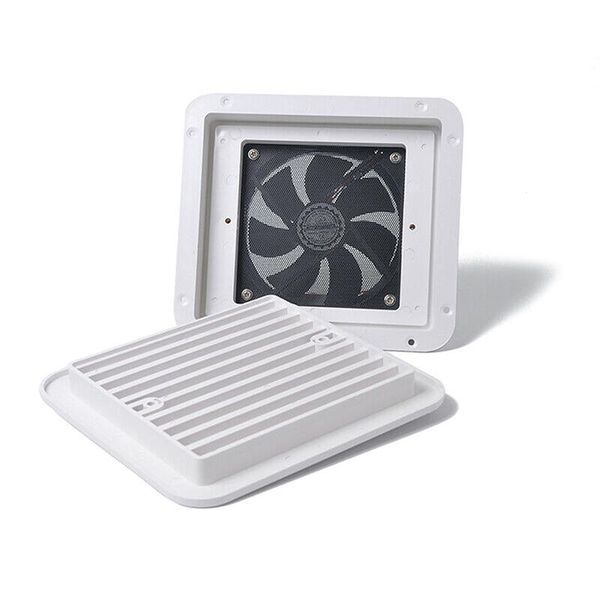 

parts 12v 4w black fridge vent with fan for rv trailer caravan side air outlet ventilation exhaust accessories car styling camper