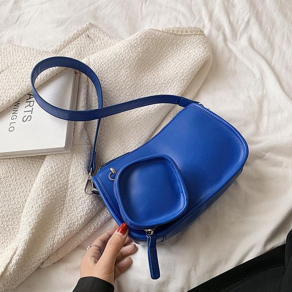 

evening bags fashion women's shoulder bag female armpit for women summer solid color pu leather travel brand designer crossbody handbag