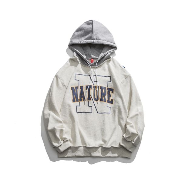 

2021 autumn men's hooded sweater youth personality letter print simple fashion loose w901, Black