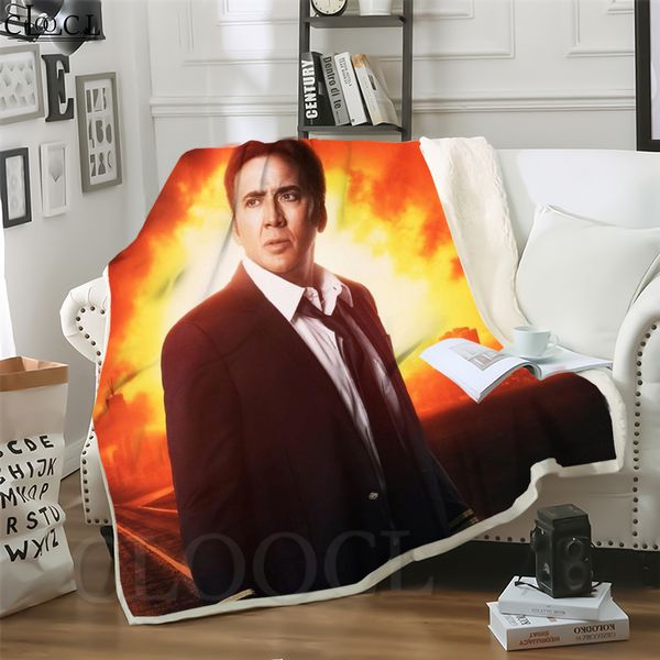 

cloocl nicolas cage funny 3d print casual style air conditioning blanket sofa teens bedding throw blankets plush quilt