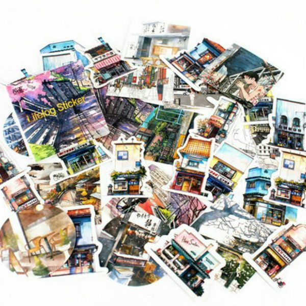 

5pieces/lot 1pcs/sell japanese wind travel memo stickers pack posted it kawaii planner scrapbooking stationery escolar school supplies