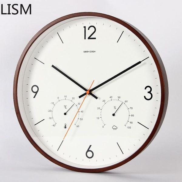 

wall clocks temperature hygrometer large clock modern design living room simple watch quartz farmhouse decor