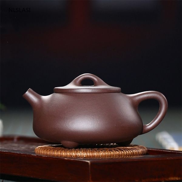 Yixing Classic Stone Scoop чайник горшок фиолетовый глиняный фильтр горшки красота чайник сырье руда ручной работы Zisha Set 200 мл 210813