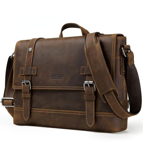 

briefcases first layer cowhide men business briefcase genuine leather messenger handbags casual single shoulder crossbody bag