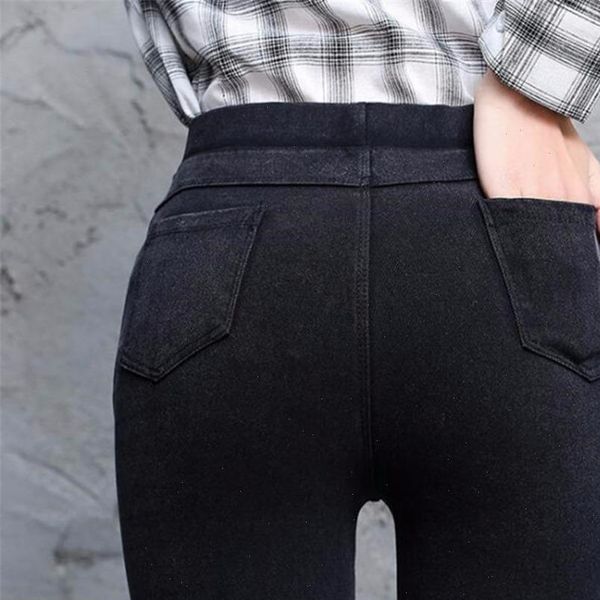 

2021 autumn high waist women black legging up wide waist fitness leggin ladies show thin leggings imitation cowboy leggings