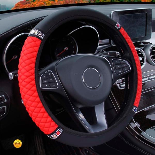 

bling crystal car steering wheel cover,easy install vehicle hubs not move pu leather steering-wheel case for qashqai x5 x45