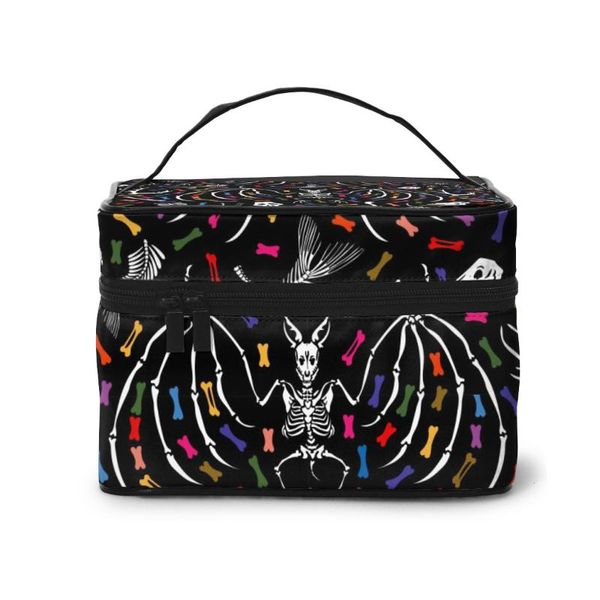 

cosmetic bags & cases women makeup bag toiletries organizer travel storage skeletons of bats and bones