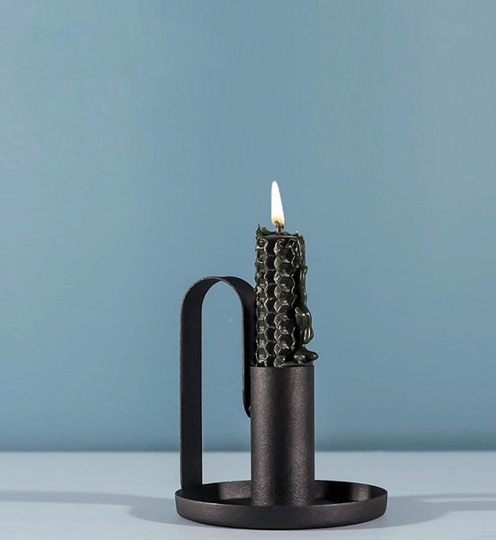

candle holders simple small black ironwork metal candlestick place base