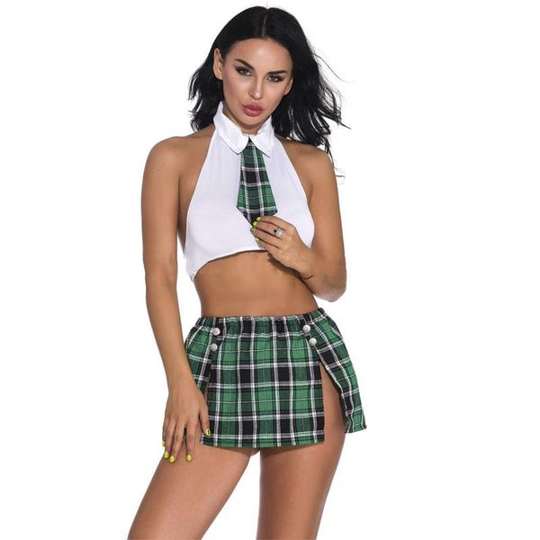 Moda de sono feminina Moda dos uniformes de estudantes sexy divididos Europeu e americano lingerie Nightdress Factory Direct Sales