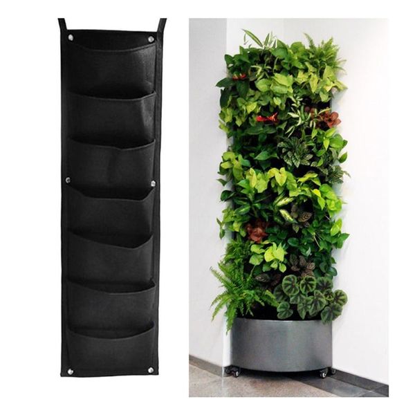 

planters & pots planting bag 7 pocket vertical growing wall hanging pot garden planter dc120