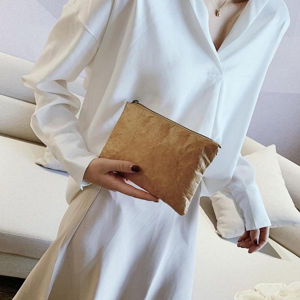 

retro eco-friendly clutch female simple solid color purse women makeup bag female coin earphone bag clutch simple fashion bags