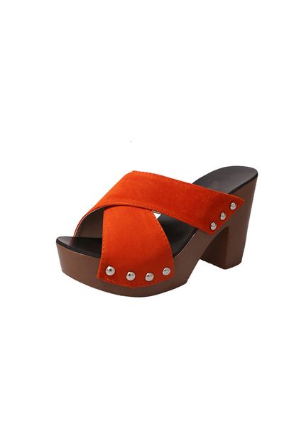 

luxury slippers summer thick high heeled women's sandals, Black