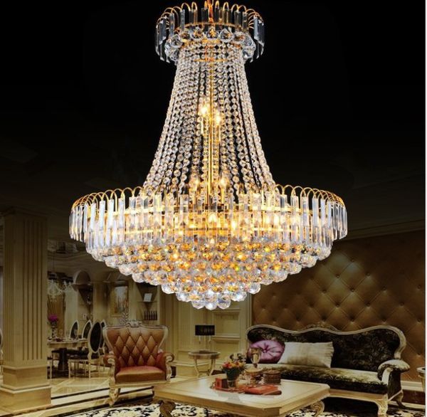 prezzo di fabbrica nuovo impero reale lampadario di cristallo dorato luce lampade a sospensione a soffitto in cristallo francese dhl veloce