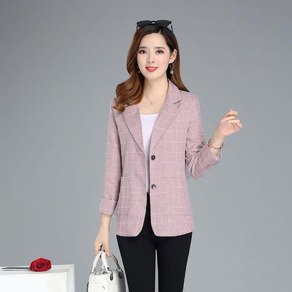 

women suit jacket spring and autumn cardigan jacket small suit short coat new long-sleeved plaid short women blazer, White;black