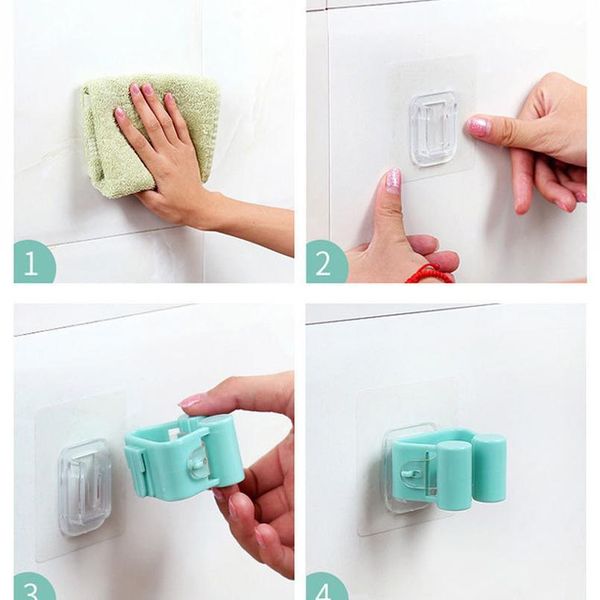 

25# wall mounted mop umbrella holder brush broom hanger storage rack kitchen tool qyltic