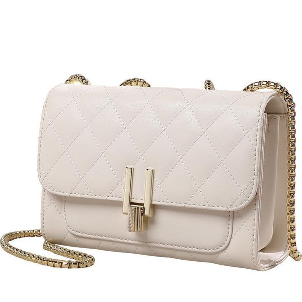

evening bags 2021 women's leather rhombus grid chain bag summer fashion lady one-shoulder oblique cross-body small square