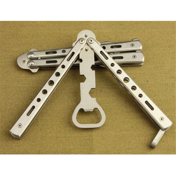 

50pcs practice balisong butterfly trainer dull knife style beer bottle opener x0127