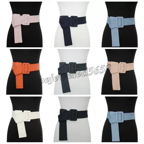 

women long waistband down jacket coat decorative waist belt corset casual solid color canvas wide soft belt, Black;brown
