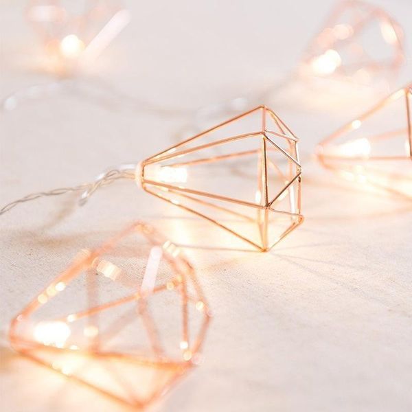 

strings lumiparty led rose gold geometric hexagons string light for wedding party home decor warm white