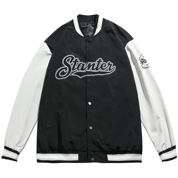 

men's vests baseball uniform spring and autumn flight jacket couple japanese tide brand 2021, Black;white