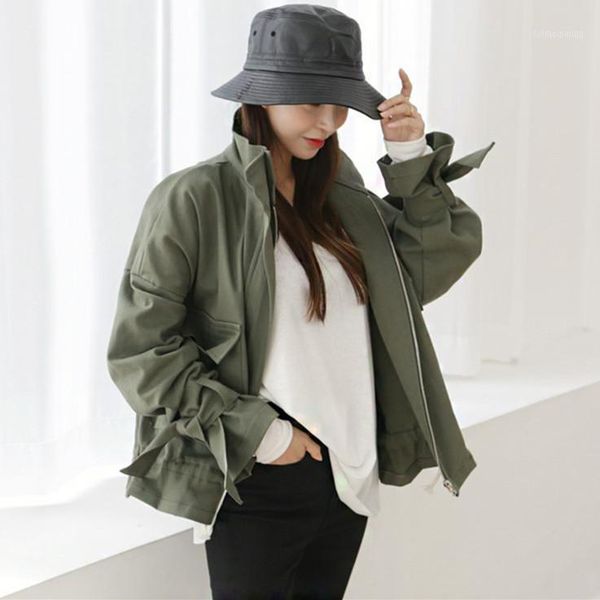 

women's jackets jacket for women 2021 spring autumn loose cotton leisure female coats 8250#, Black;brown