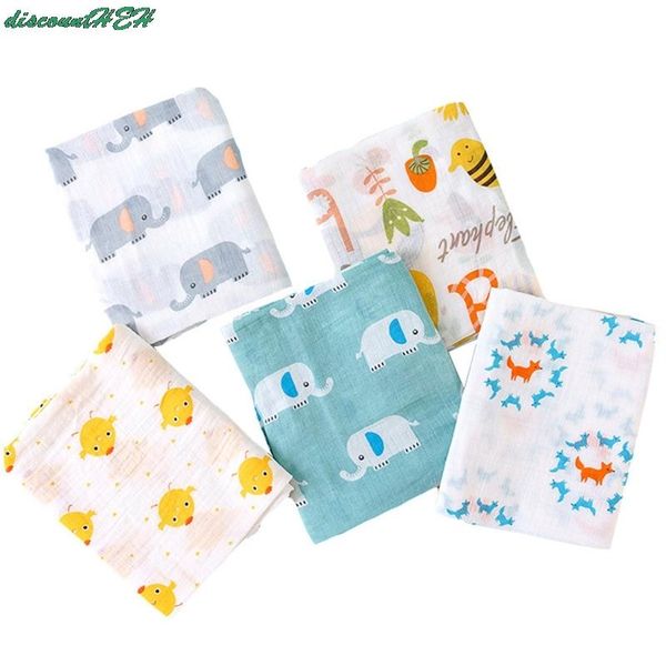 

110x110cm 100%cotton muslin baby swaddles soft newborn blankets bath gauze infant wrap sleepsack stroller cover mat