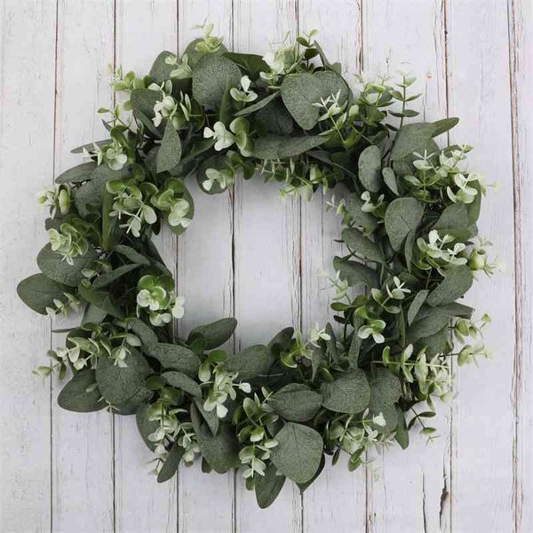 

simulation large eucalyptus door home hawaiian wreath plant decoration flower
