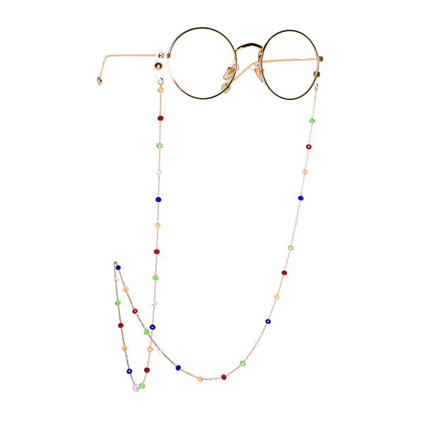 Роскошные красочные четкие кристаллические очки цепи для леди Eyeglasses ремешок для чтения цепь цепочки для чтения Солнцезащитные очки ремешок для ремешка