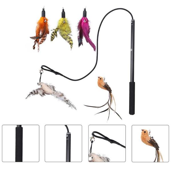 

cat toys 1 set of reusable pet playthings dog supplies creative teasing rod