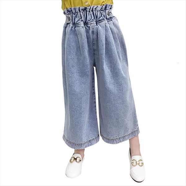 

girls short jeans ruffles girl child casual style straight childrens clothes 6 8 10 12 14, Blue