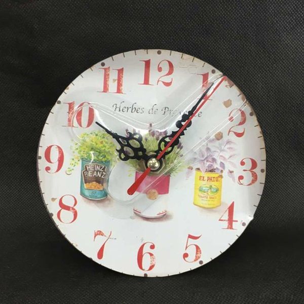 

12cm antique wooden chic timer office rustic shabby vintage home kitchen wall clock