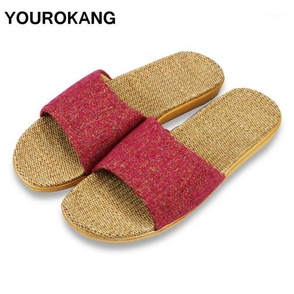 

summer women linen slippers est cool home slipper breathable lightweight bedroom lady shoes for lovers1, Black