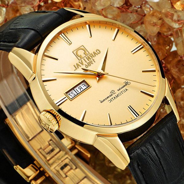 

switzerland carnival brand luxury watches automatic self-wind watch men sapphire reloj hombre relogio clock c8646g-6, Slivery;brown