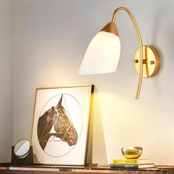 

wall lamp simple bedroom led golden el bedside light living room stairway lantern bathroom e27 lighting