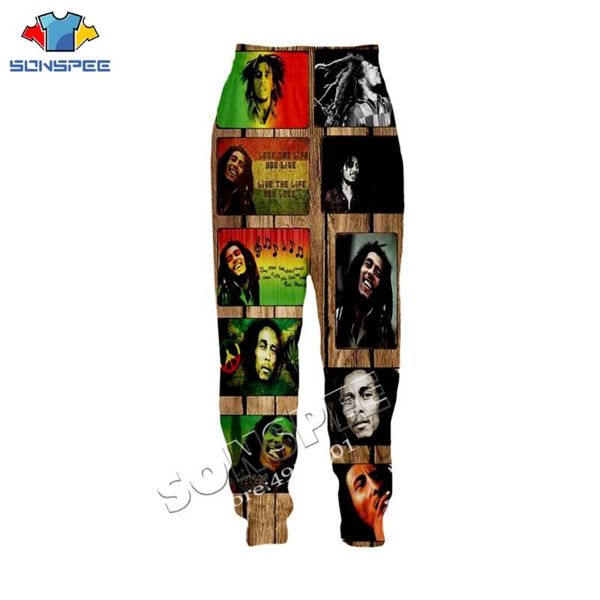 

men's pants sonspee long pant streetwear novelty fashion casual trousers singer bob marley 3d printing harajuku men sweatpants, Black
