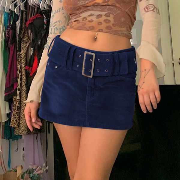 

vintage corduroy womens mini skirt with sashes 2021 streetwear e girl party 90s outfits high waist short skirts, Black