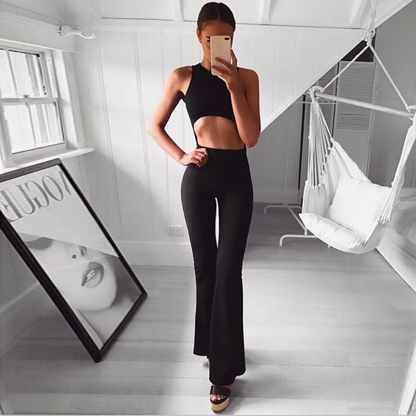 

women's pants & capris 2021 fashion trousers fitness casual wide leg bell bottom legging flare solid slim palazzo breathable soft, Black;white