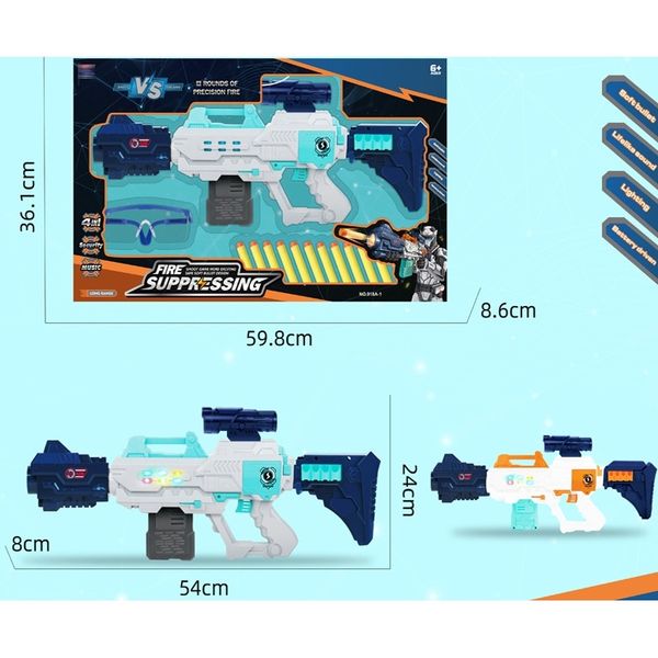 

electric repeater hand self integrated soft bullet gun step to eat chicken boy shooting toy
